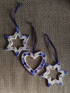 Delft Blue Ceramic Holiday Ornaments